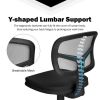 Blue or Black Armless Computer Chair, w/ Height Adjustment
