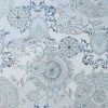 Printed Cotton Shower Curtain In Blue and Neutral Hues 72 x 72