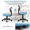 Blue or Black Armless Computer Chair, w/ Height Adjustment
