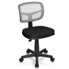 Blue or Black Armless Computer Chair, w/ Height Adjustment