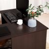 L-Shape Corner Computer Desk with 2 Shelves,39.4"w x 47.2"d
