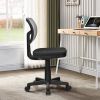 Blue or Black Armless Computer Chair, w/ Height Adjustment