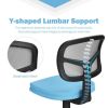 Blue or Black Armless Computer Chair, w/ Height Adjustment