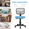 Blue or Black Armless Computer Chair, w/ Height Adjustment