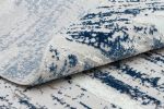 Milano Washable Nautical Navy Blue Woven Round Area Rug, 6'