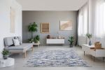 Milano Washable Nautical Navy Blue Woven Area Rug, 13' x 10'